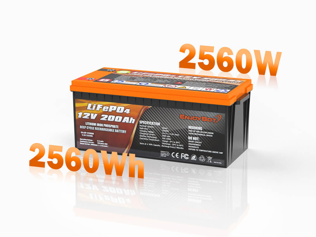 Enjoybot 12V 200Ah LiFePO4 Battery, Lithium Battery for Solar